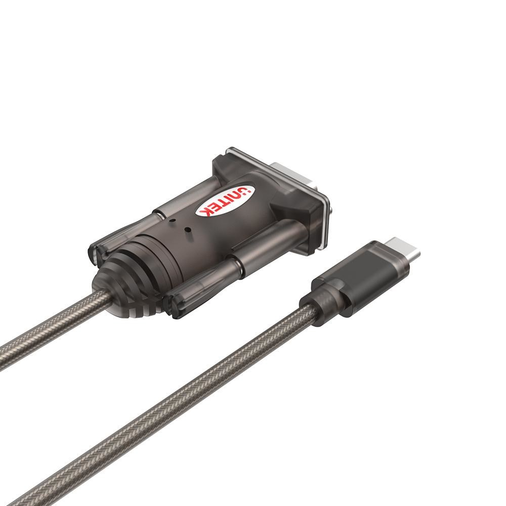 Kabel adaptera USB-C do VGA, ciemnoszary z logo UNITEK.