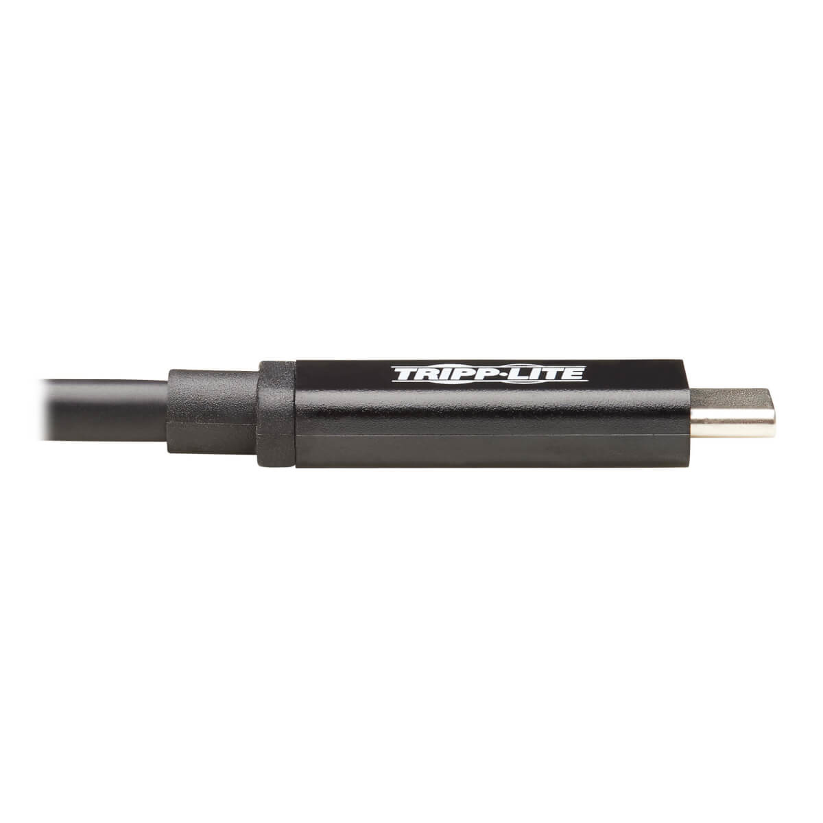 Czarny kabel USB-C z logo Tripp Lite na złączu.