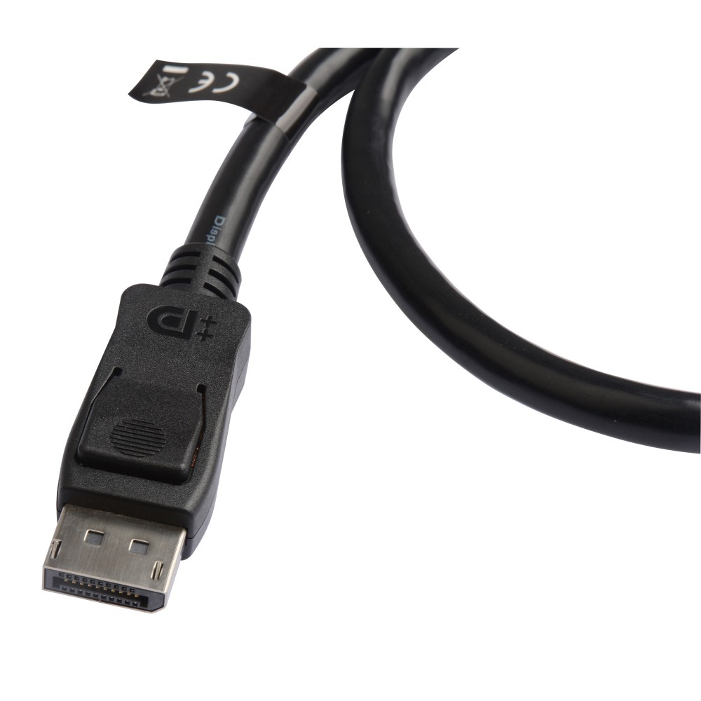 Zwarte DisplayPort-kabel met één connector.