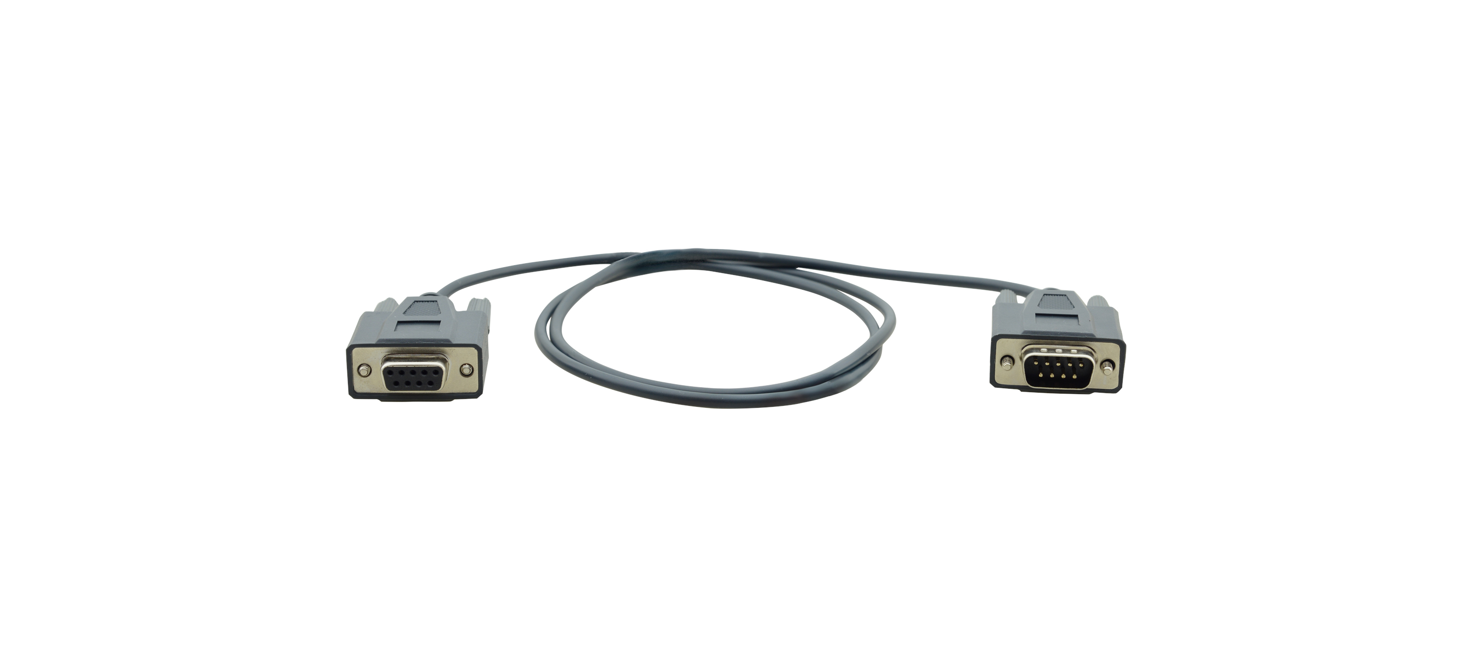 Cavo grigio con connettori DB9 su ciascuna estremità.