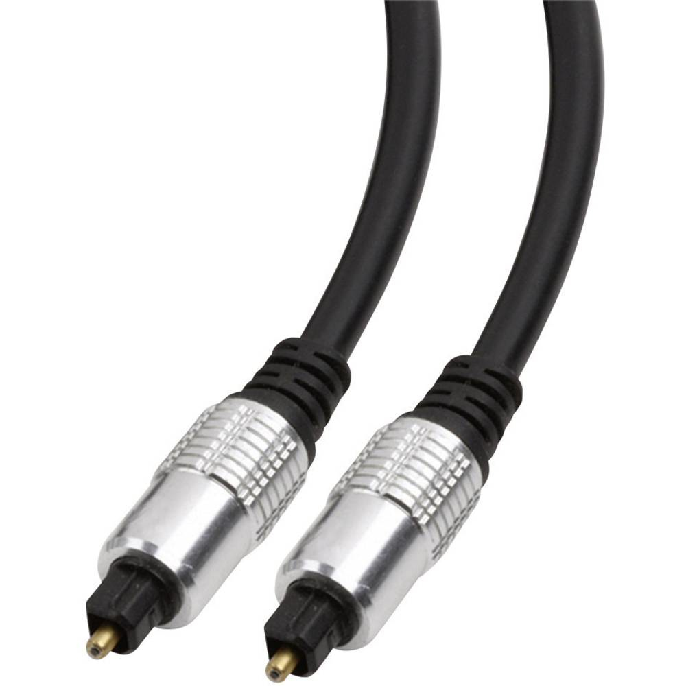 Primo piano di due connettori audio ottici neri con dettagli argentati.