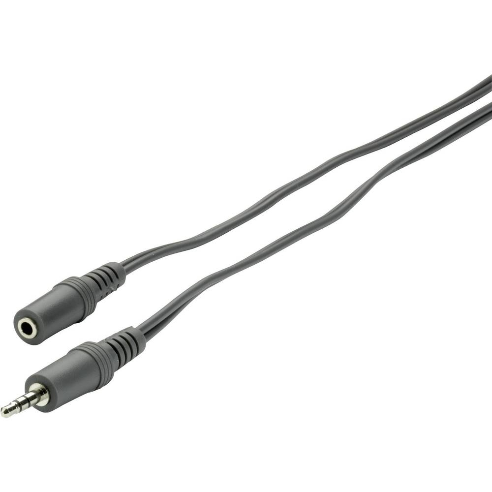 Cavo audio nero con una femmina e un connettore da 3,5 mm.