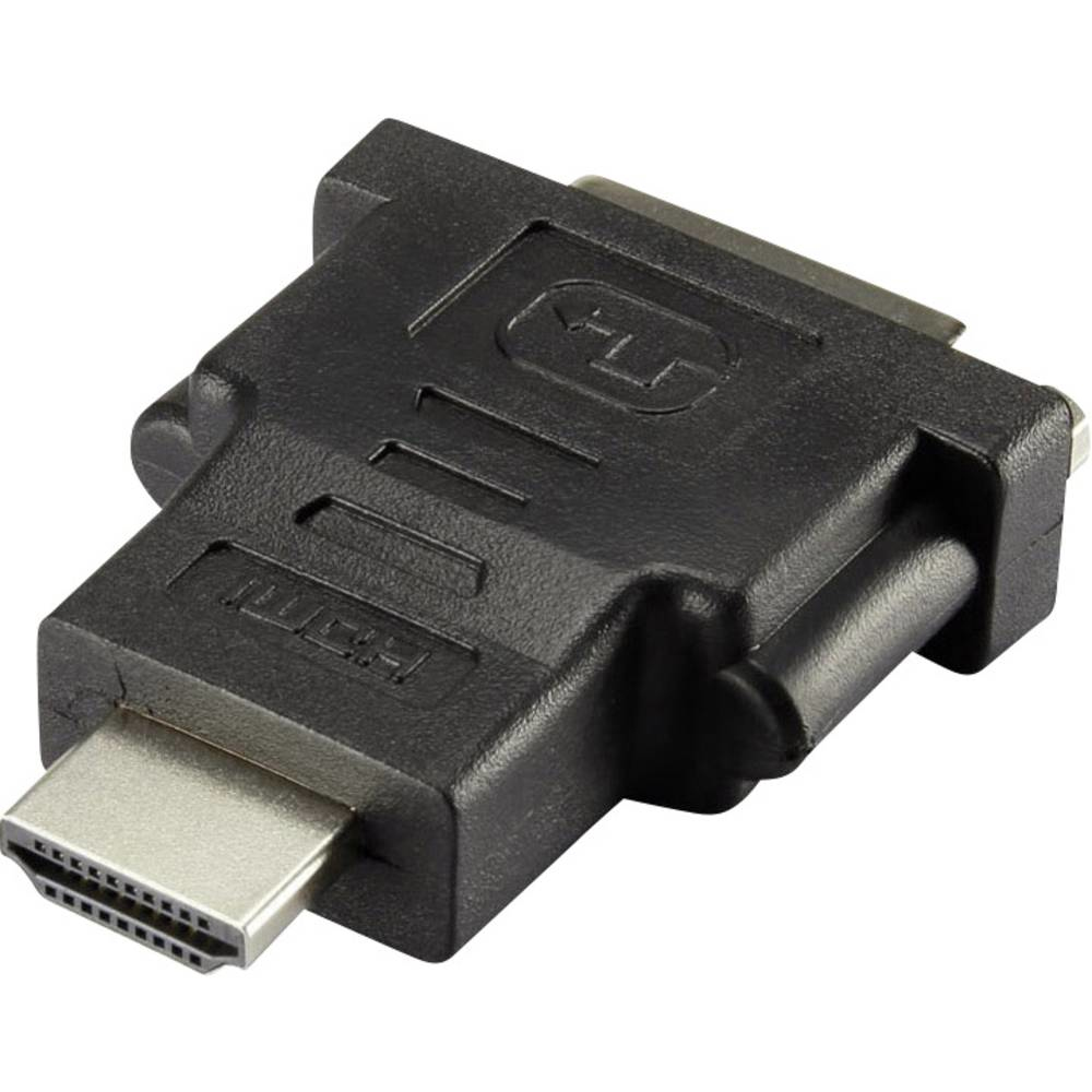 Un adattatore nero da HDMI a DVI.