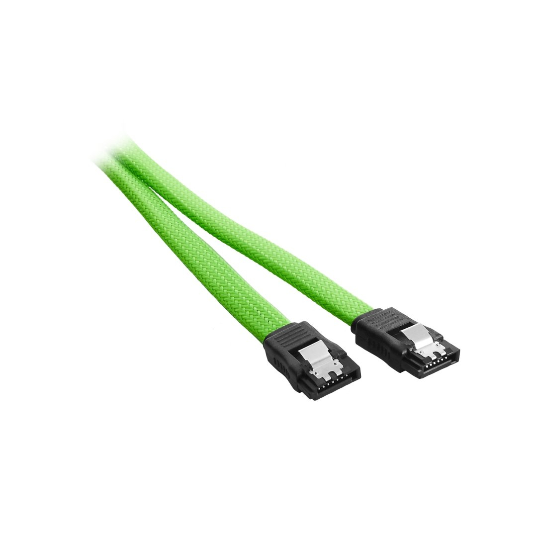 Due cavi verdi per computer con connettori.
