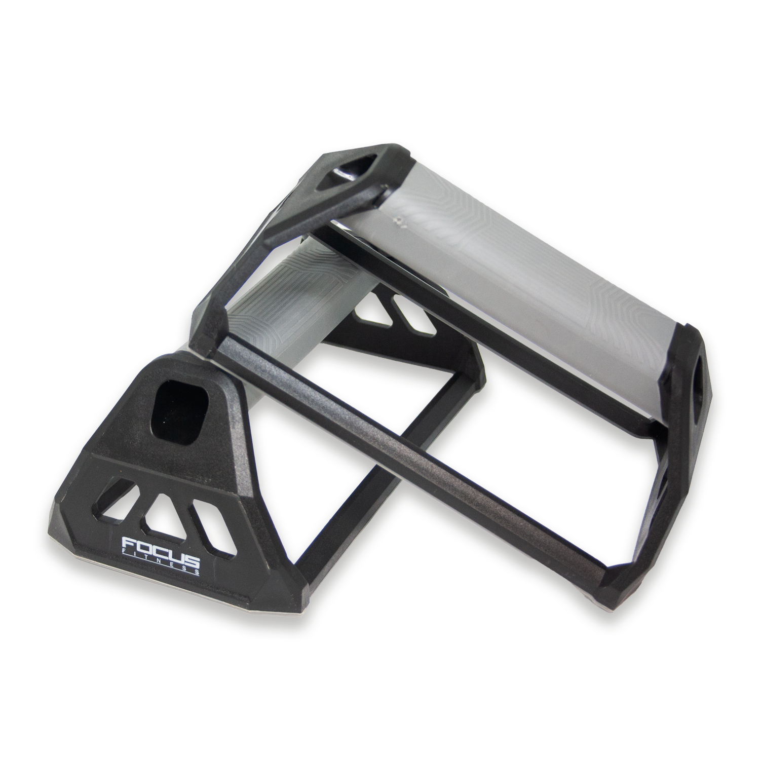A black and silver bike stand. It is angled with its side view, and the brand name is visible.