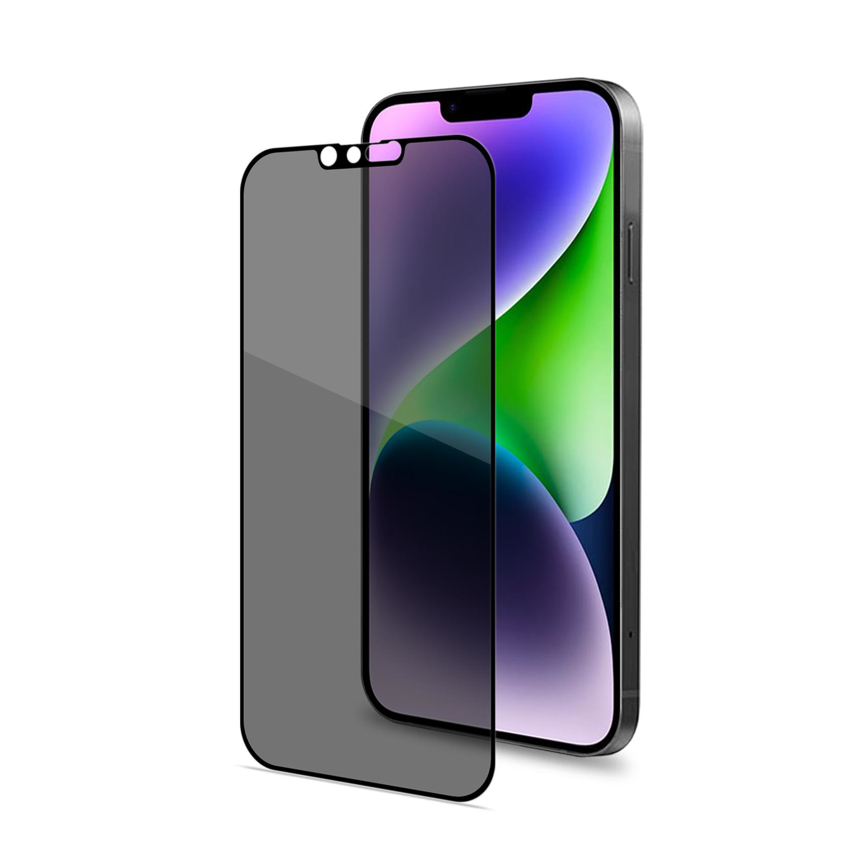 Un iPhone con una protezione schermo e una protezione schermo staccata di lato.