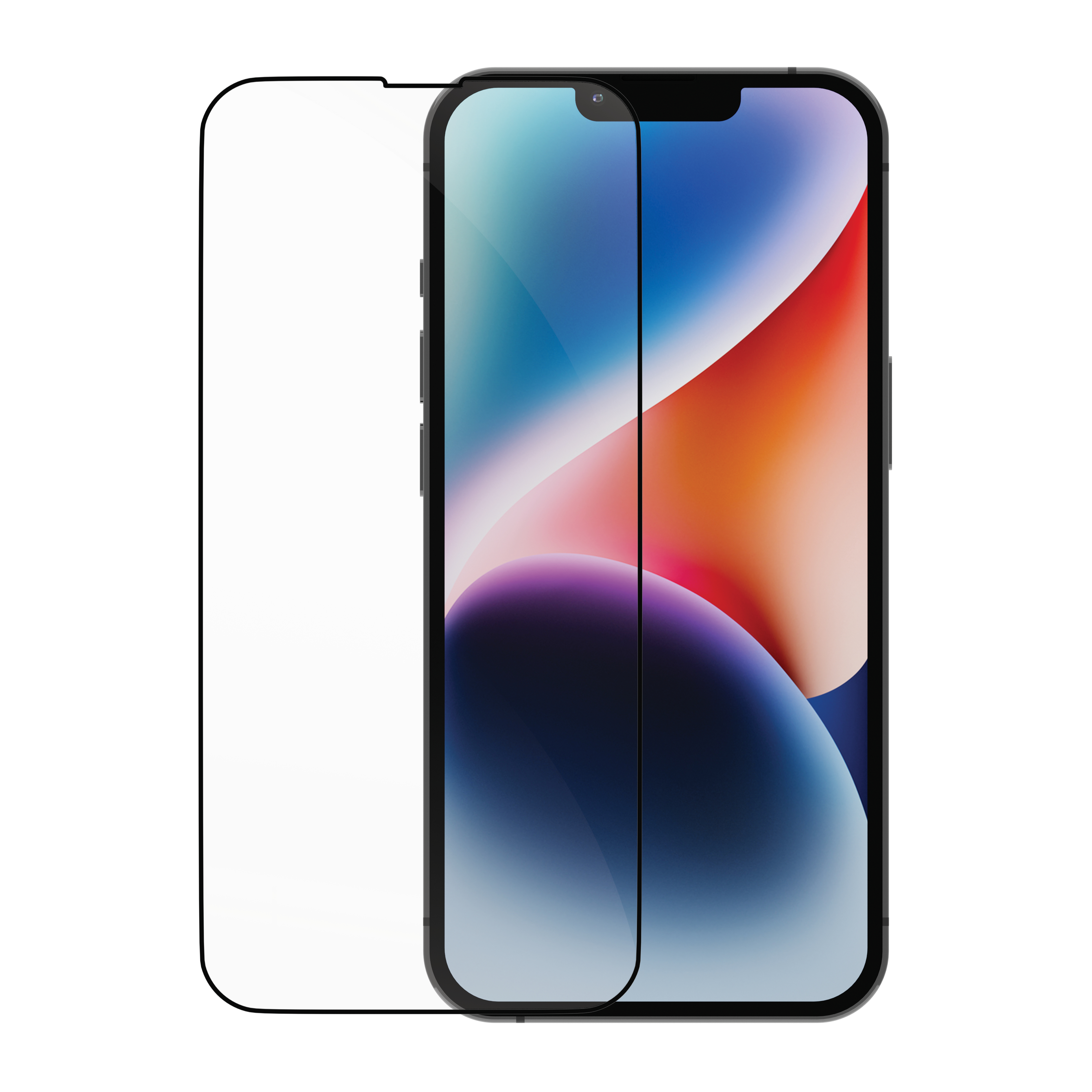 iPhone con protezione schermo applicata. La protezione copre lo schermo.