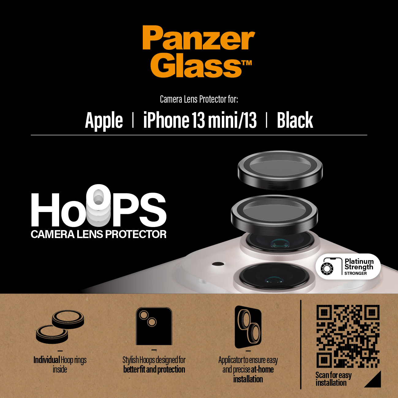Boîte avec protecteur d'objectif photo pour Apple iPhone 13 mini/13/Noir, avec images.