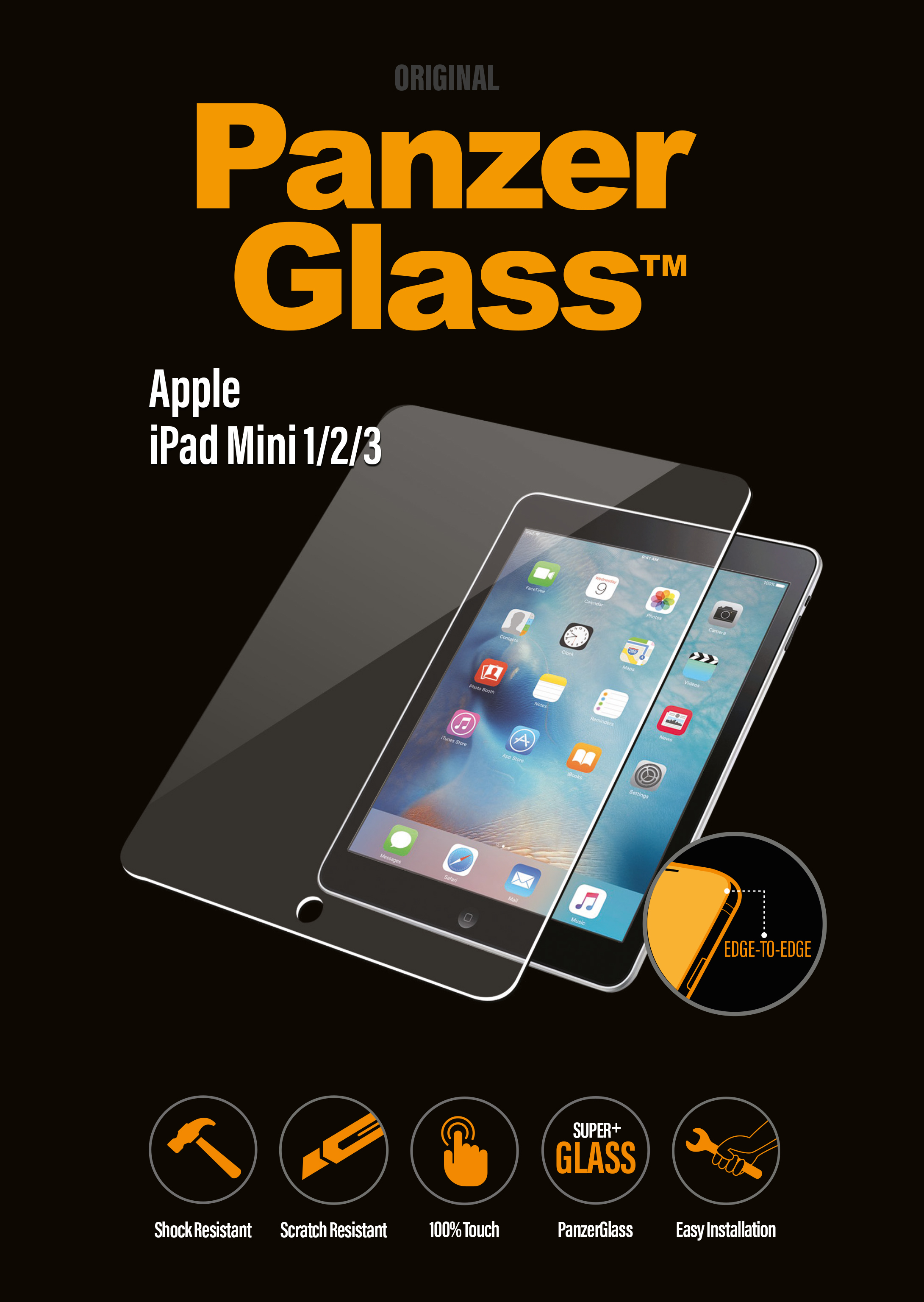 Ochrona ekranu PanzerGlass dla Apple iPad Mini. Opakowanie z iPadem.