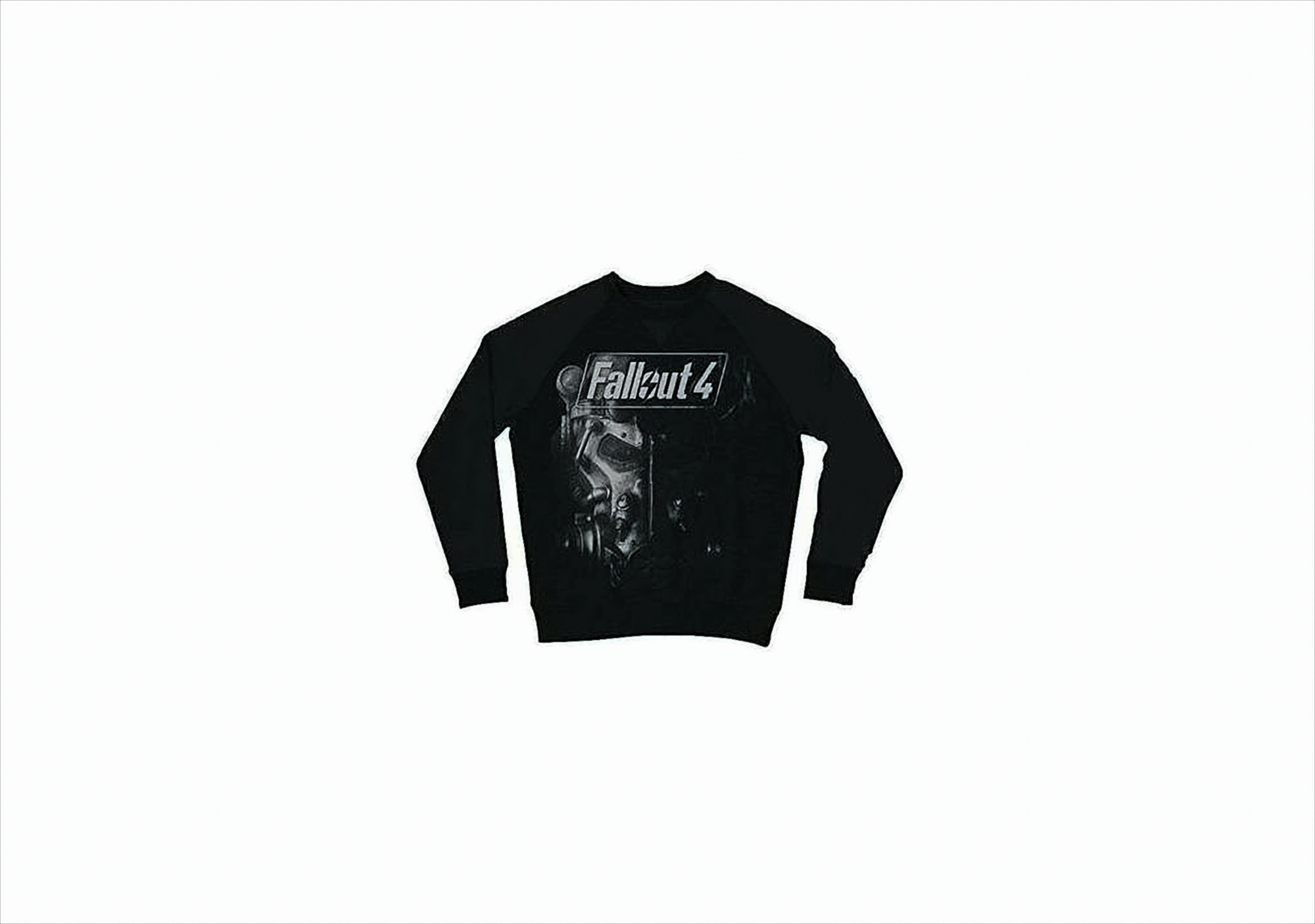 Schwarzes Sweatshirt mit einem Fallout 4-Design.
