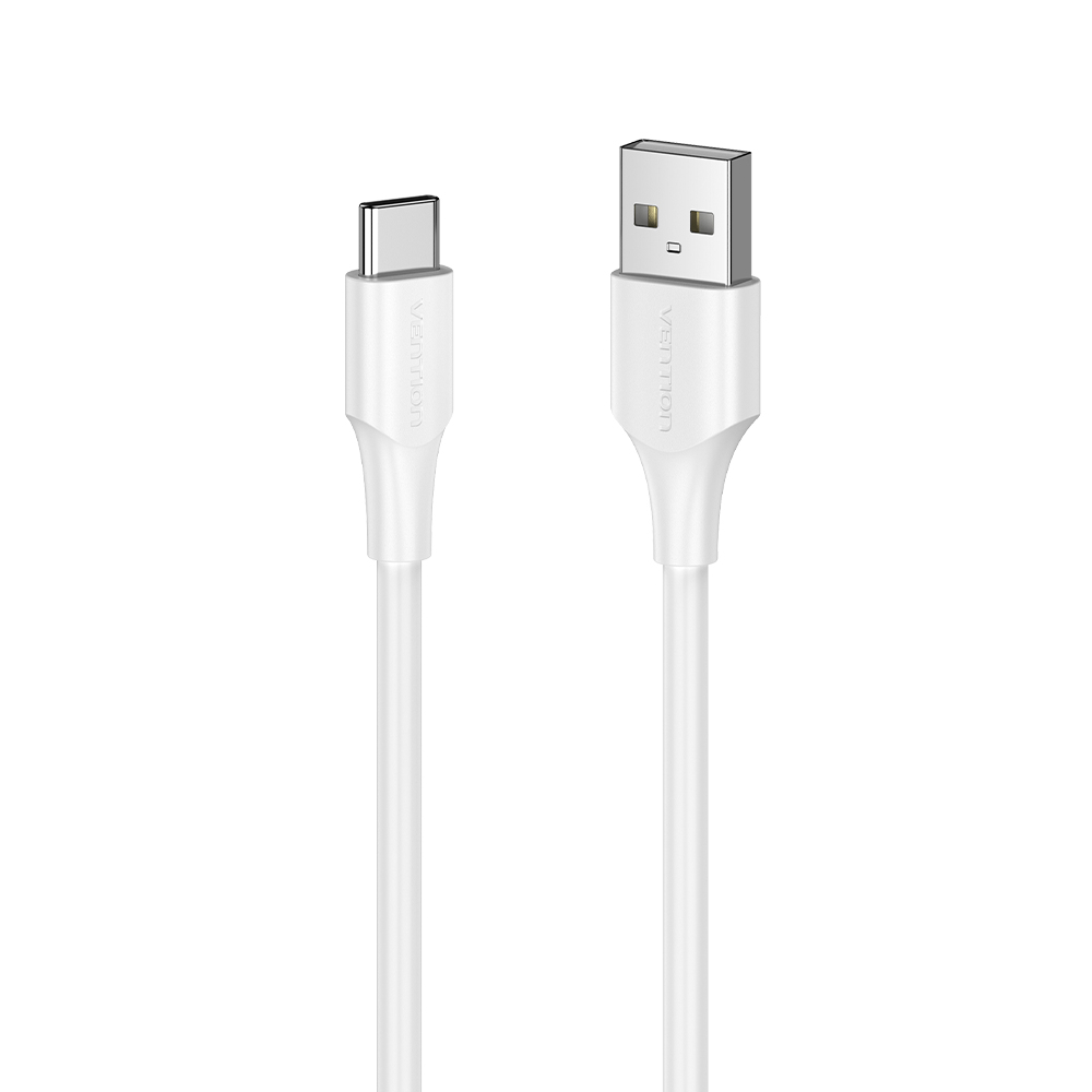 Cavo USB-C bianco Vention, sfondo bianco.