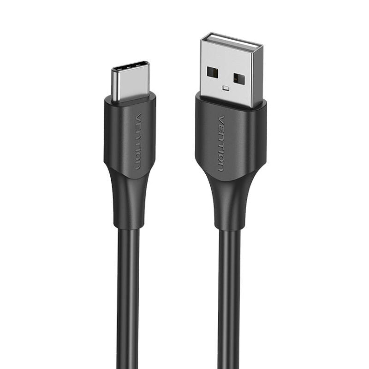 Cavo da USB-C a USB nero, con marchio Vention, su sfondo bianco.
