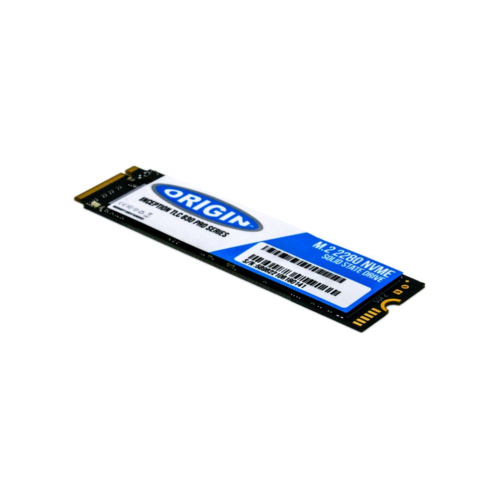 Dysk SSD M.2 2280 NVMe z etykietą Origin Inception TLC 830 Pro Series, na białym tle.