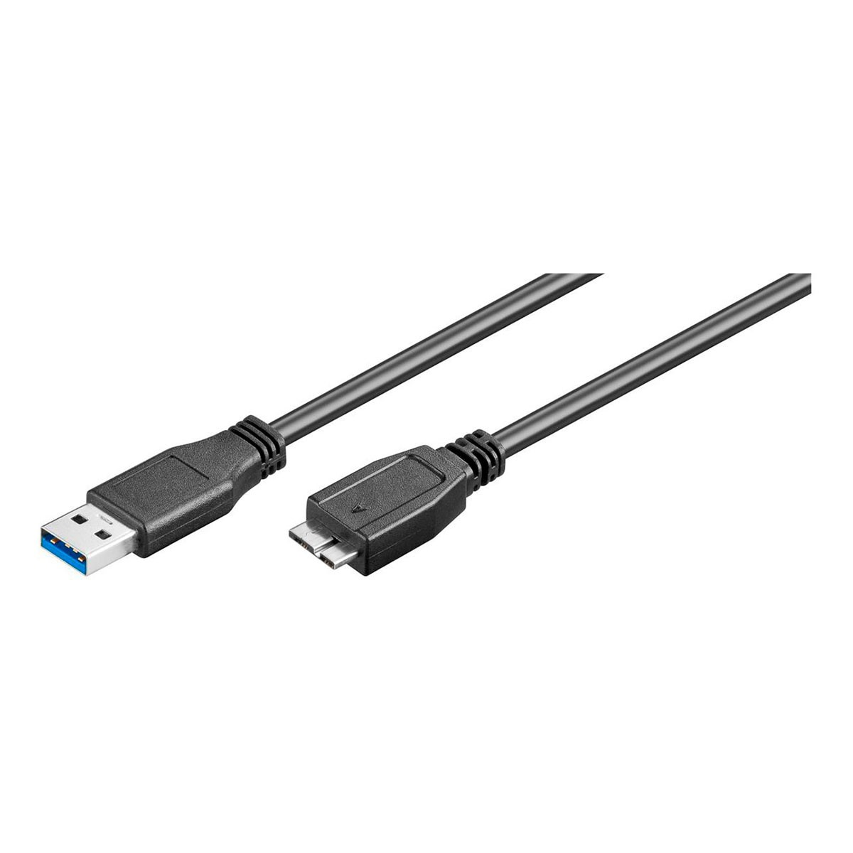 Cavo USB nero con connettore USB-A da un lato e Micro-USB dall'altro.