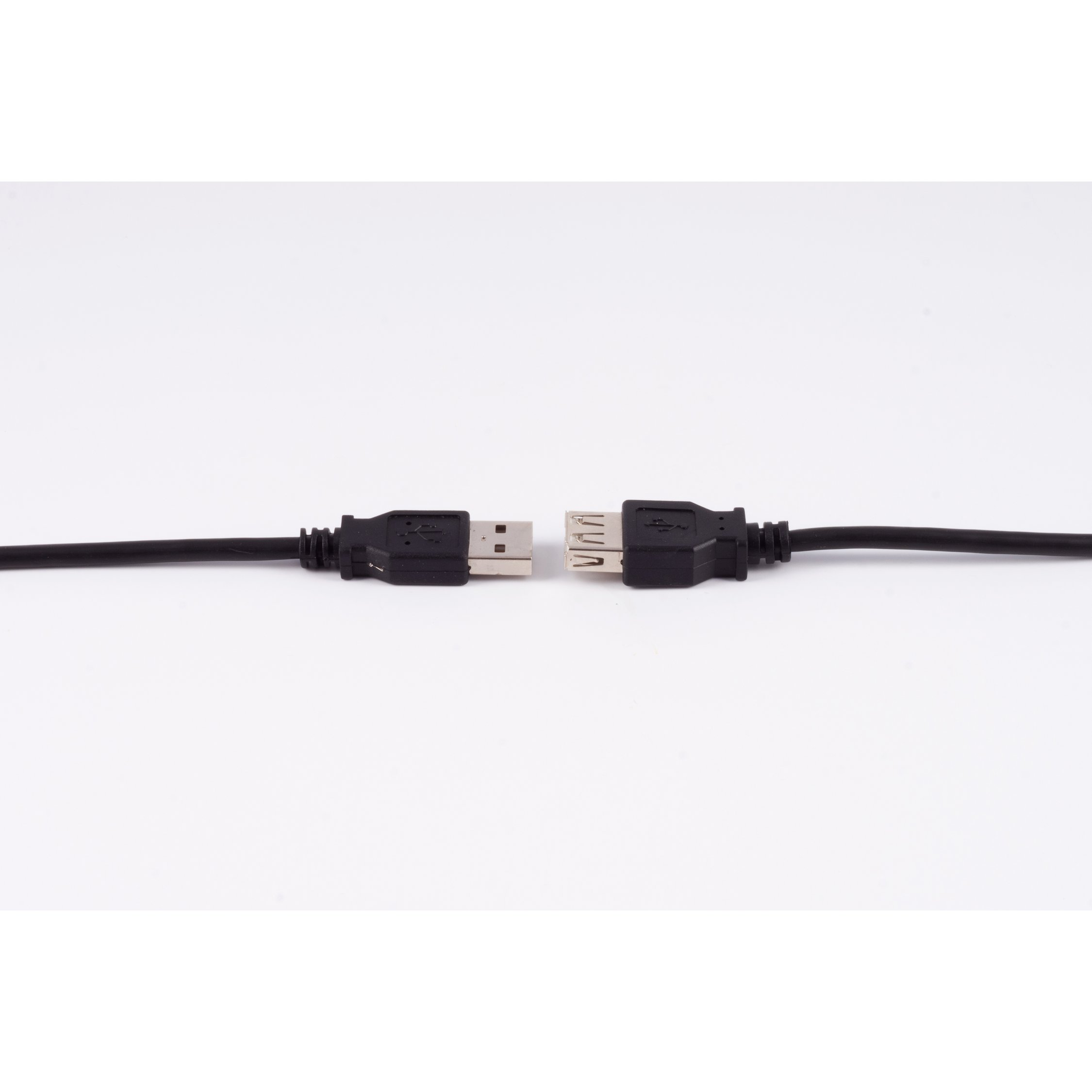 Dwa czarne kable USB, z odłączonymi złączami.