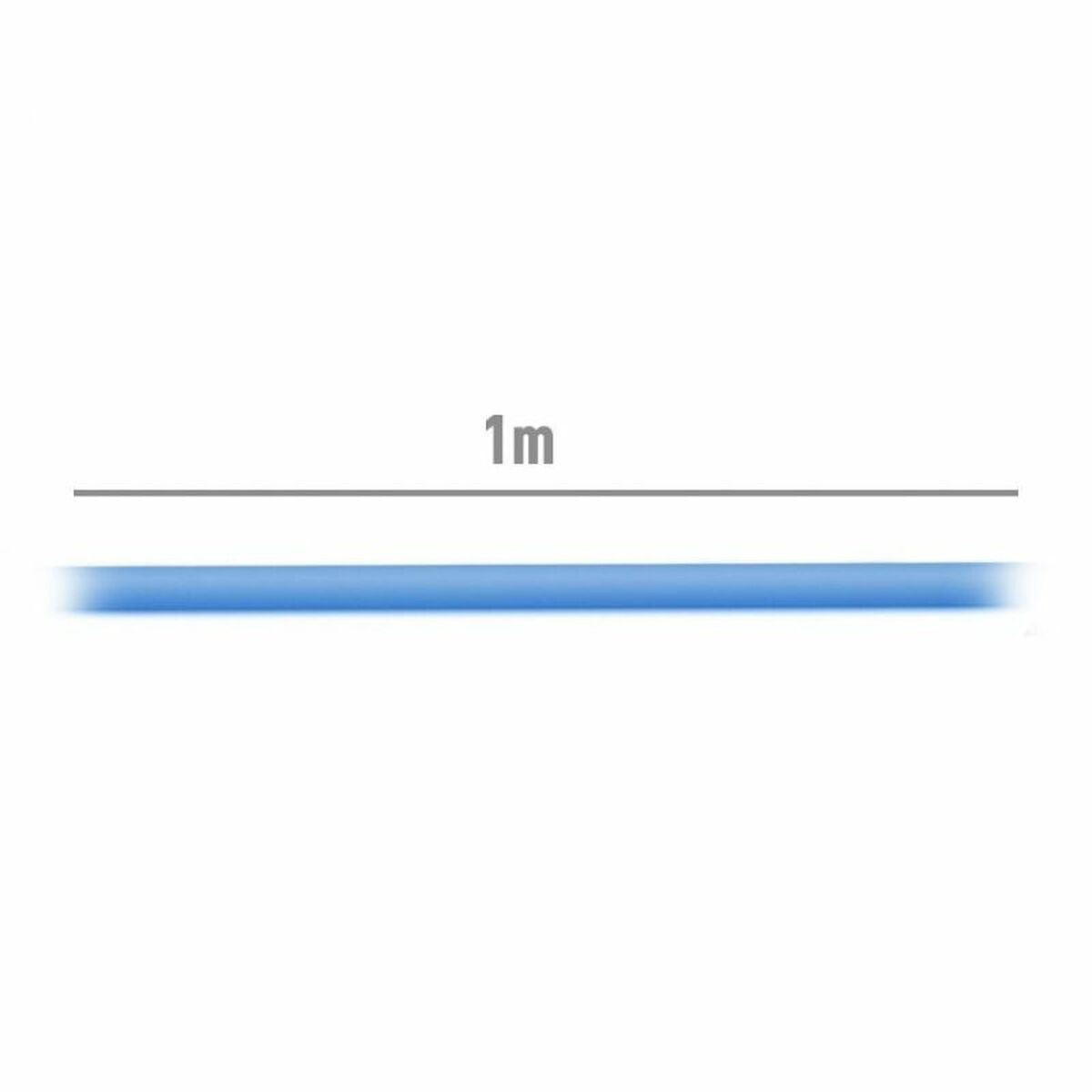 Una linea blu su sfondo bianco, con il numero 1m sopra.