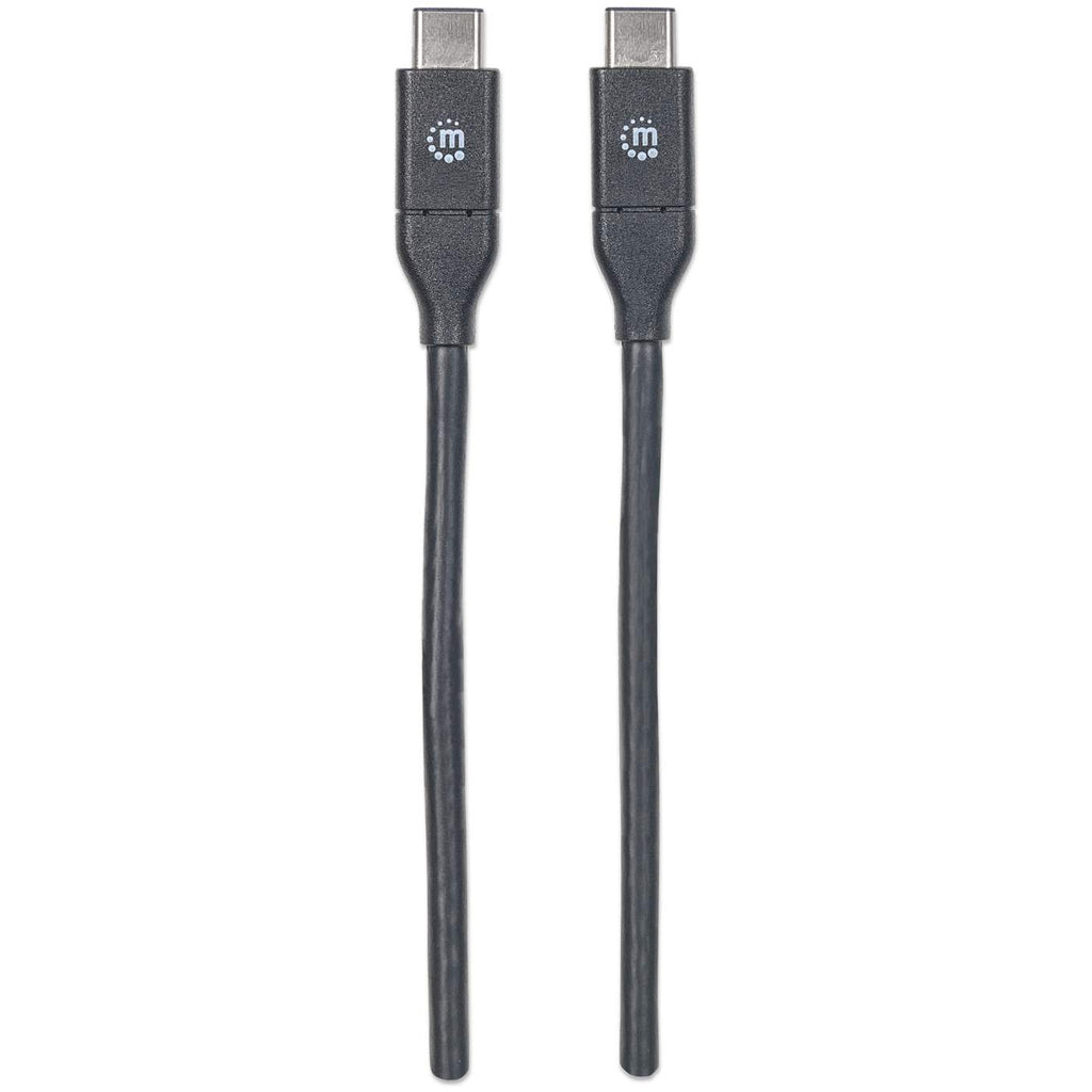 Due cavi USB-C neri. Entrambi sono identici, con connettori USB-C.