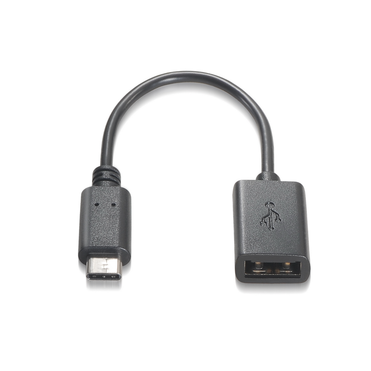 Black cable coiled inside a cardboard box, with the box partially open, on a white background.