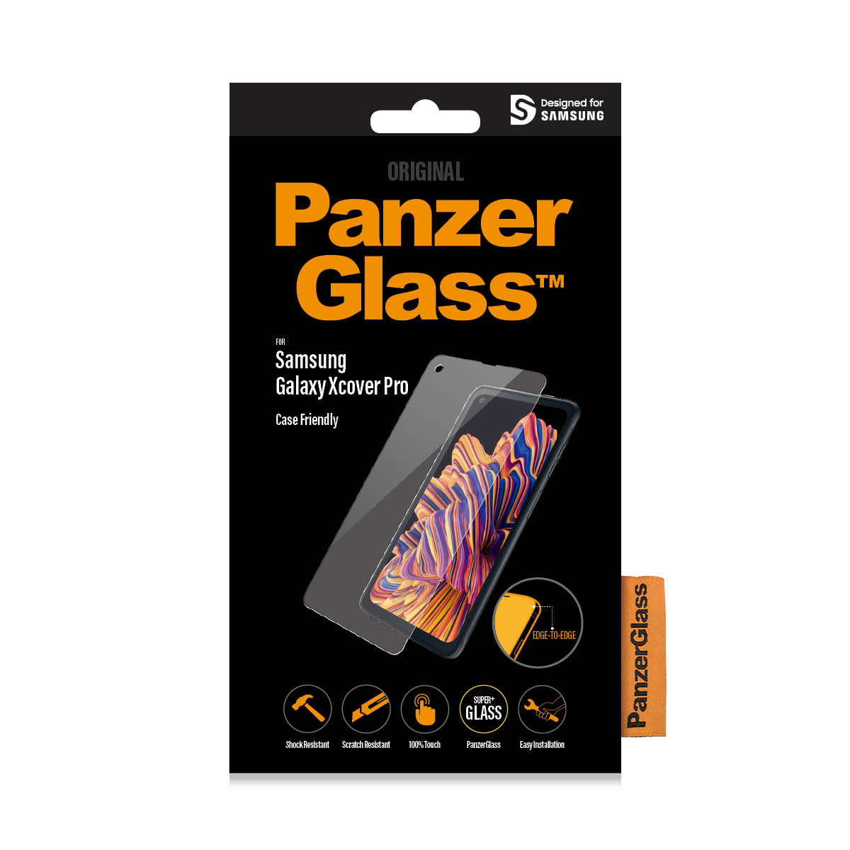 Proteggi schermo PanzerGlass per Samsung Galaxy Xcover Pro. Nero, compatibile.