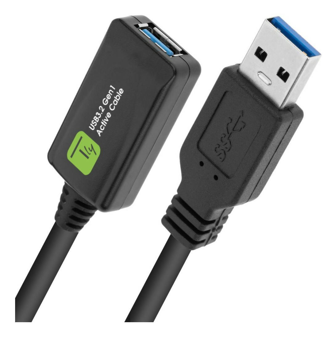 Cavo USB nero con connettori USB-A e USB-B.
