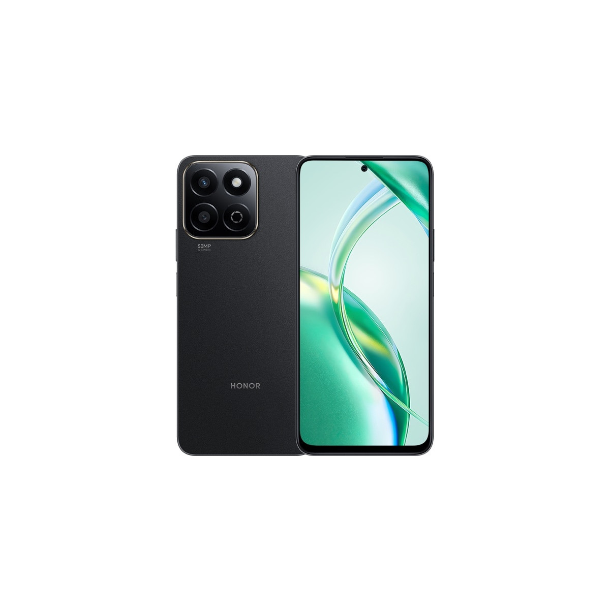 Czarny smartfon z poczwórnym systemem aparatów z tyłu i pełnoekranowym wyświetlaczem.