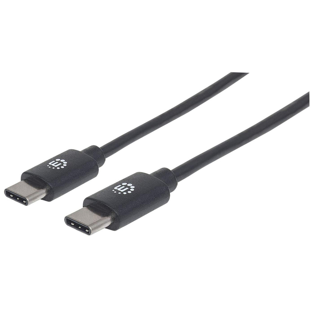 Cavo USB-C nero con due connettori. Il logo del marchio è visibile su entrambe le estremità.