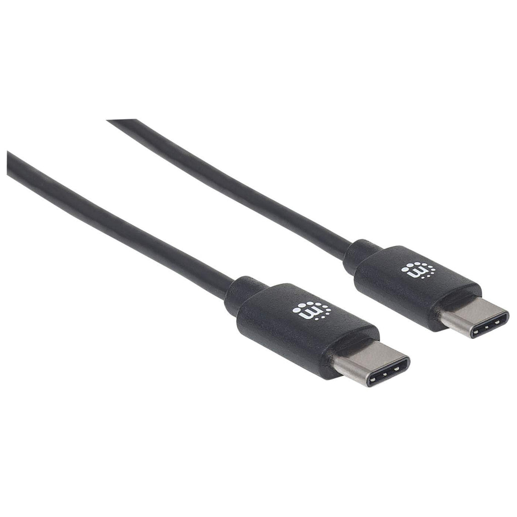Due cavi USB-C neri affiancati. Sfondo bianco.