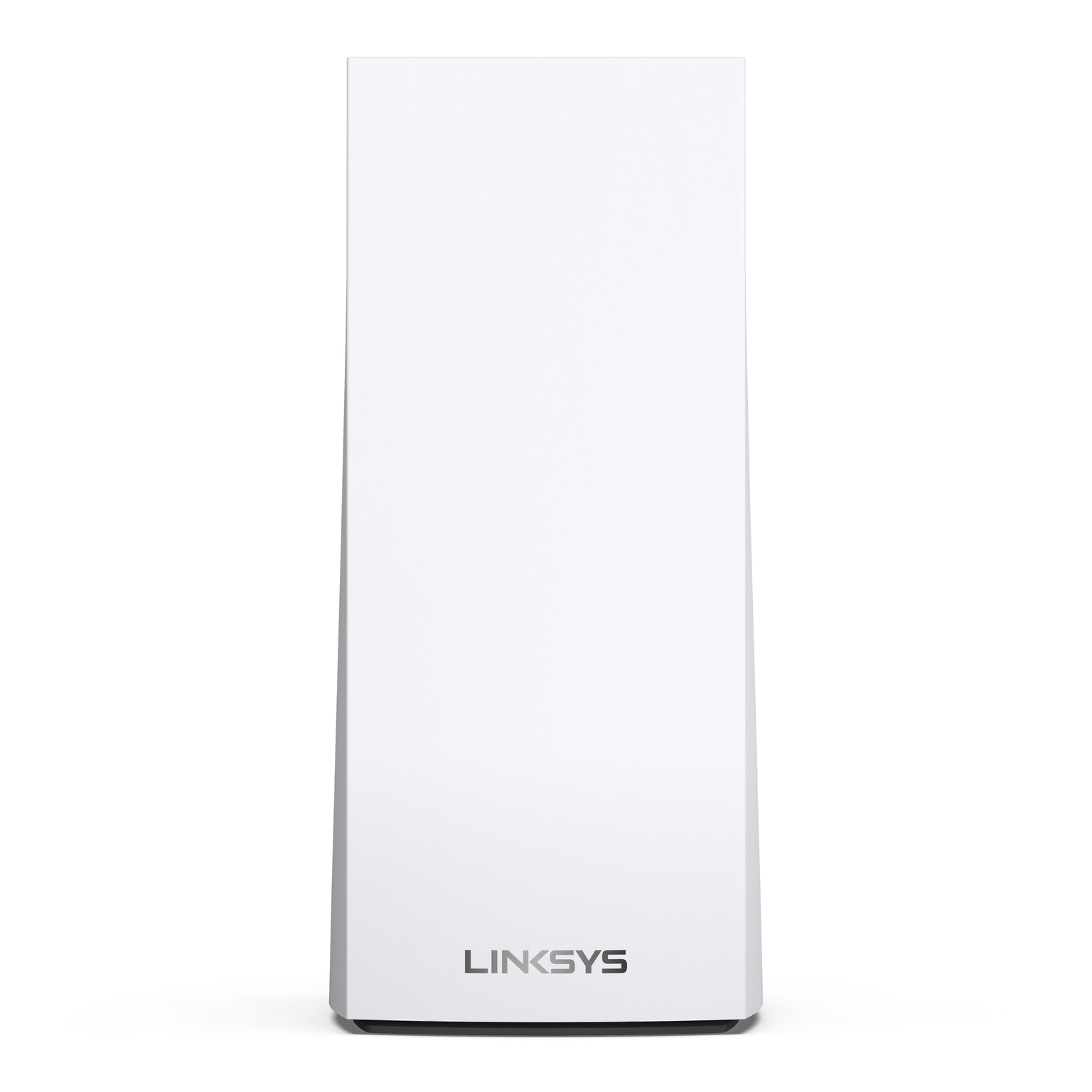 Weißer Router mit dem Wort LINKSYS unten.