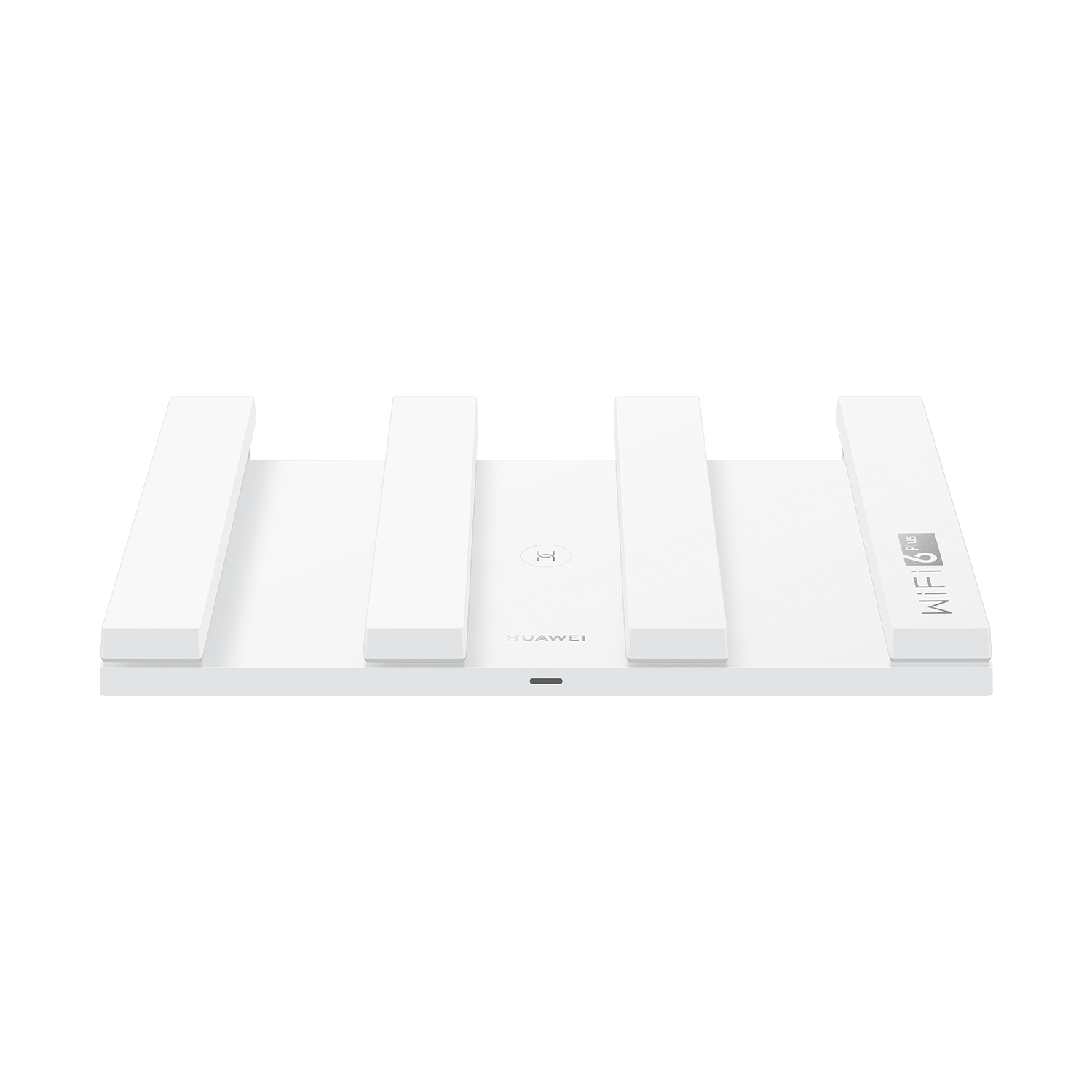 Biały router Huawei WiFi 6 Plus z czterema antenami.