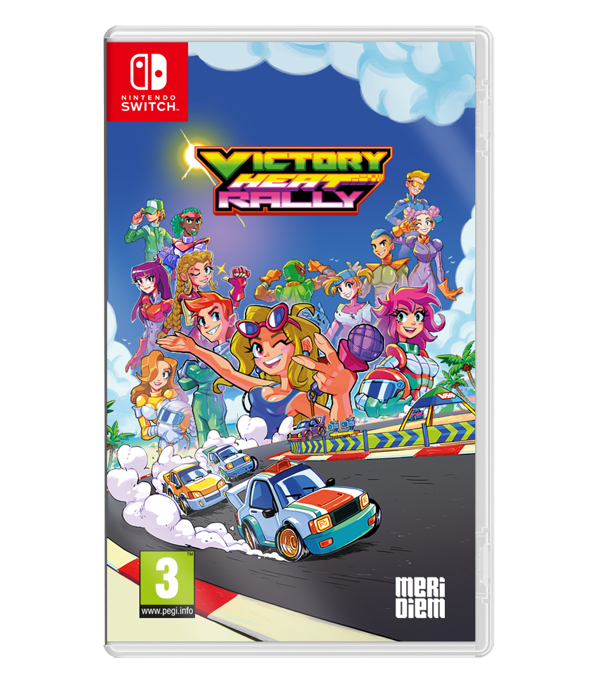 Boîte de jeu Nintendo Switch. Illustration de couverture colorée avec des voitures de course et des personnages avec le titre du jeu. La boîte est neuve.