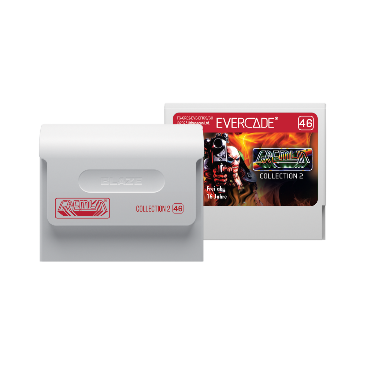 Kaset z grą z okładką. Gra to Gremlin Collection 2. Kaseta jest biała.