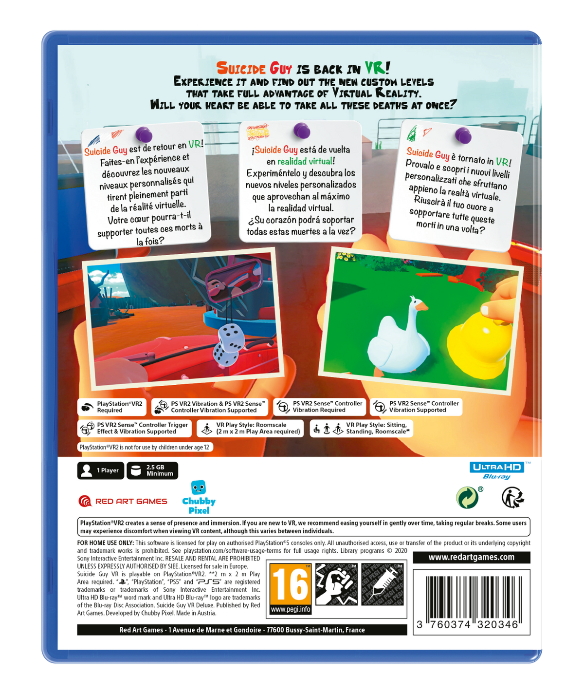 Parte trasera de una caja de videojuego con texto e imágenes.