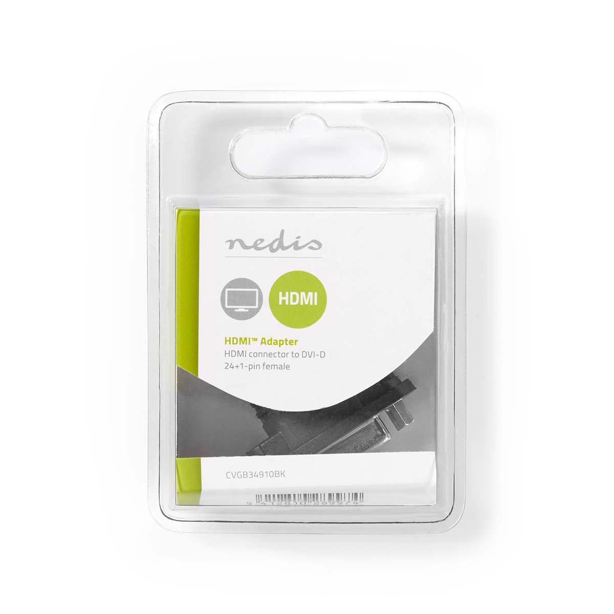 HDMI-Adapter in Kunststoffverpackung, mit Text und weißem Hintergrund.