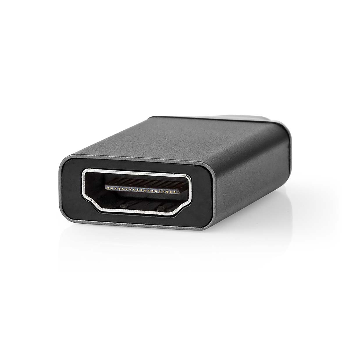 A black HDMI adapter is shown, with a port visible.