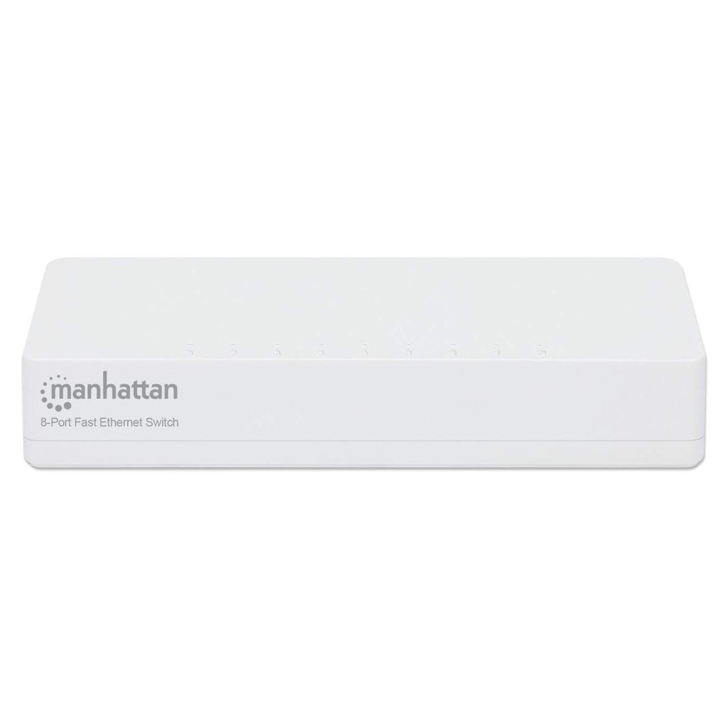 Switch Ethernet Fast a 8 porte Manhattan bianco con logo Manhattan.