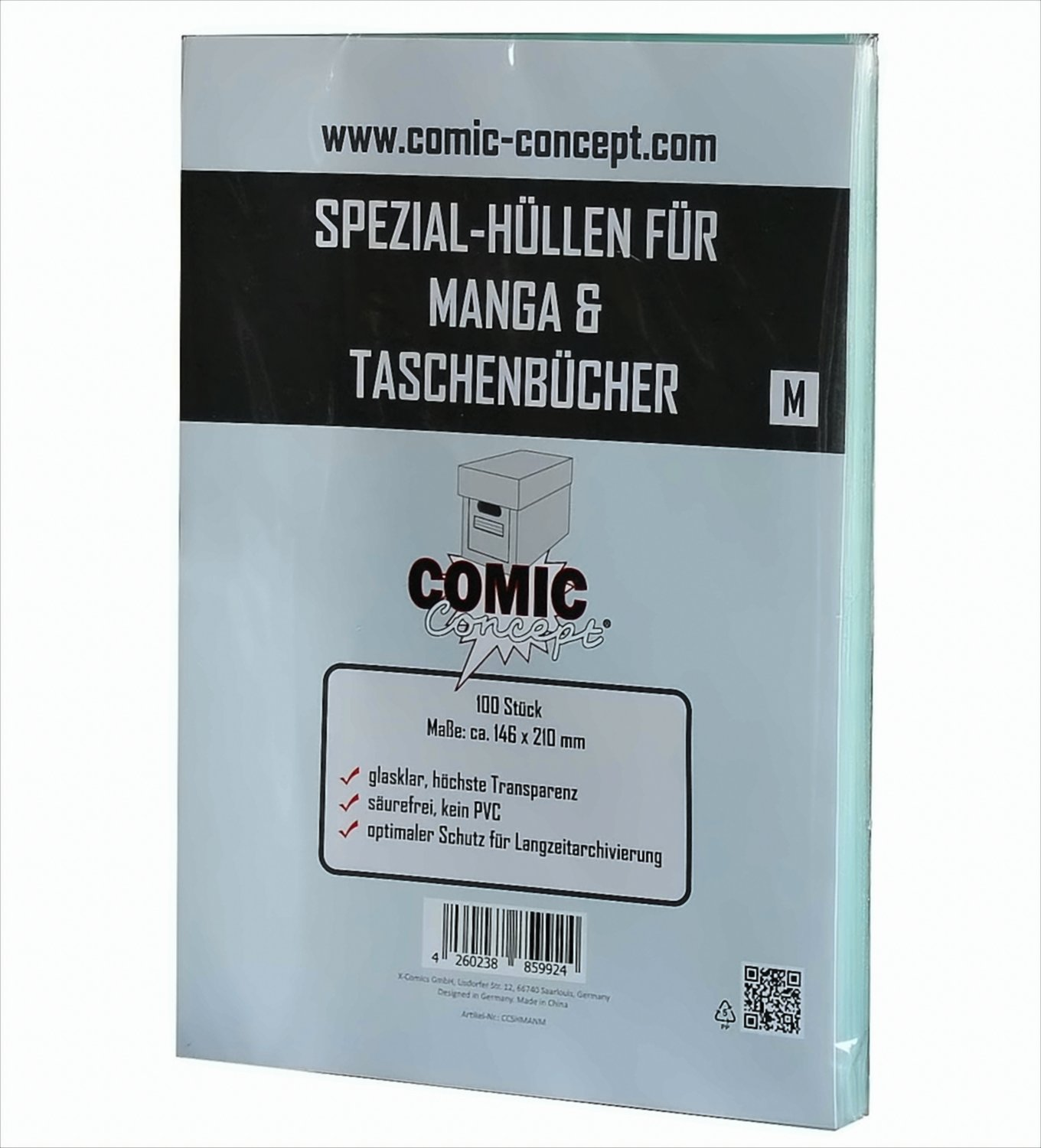 Ein Stapel Comic-Hüllen auf weißer Oberfläche.