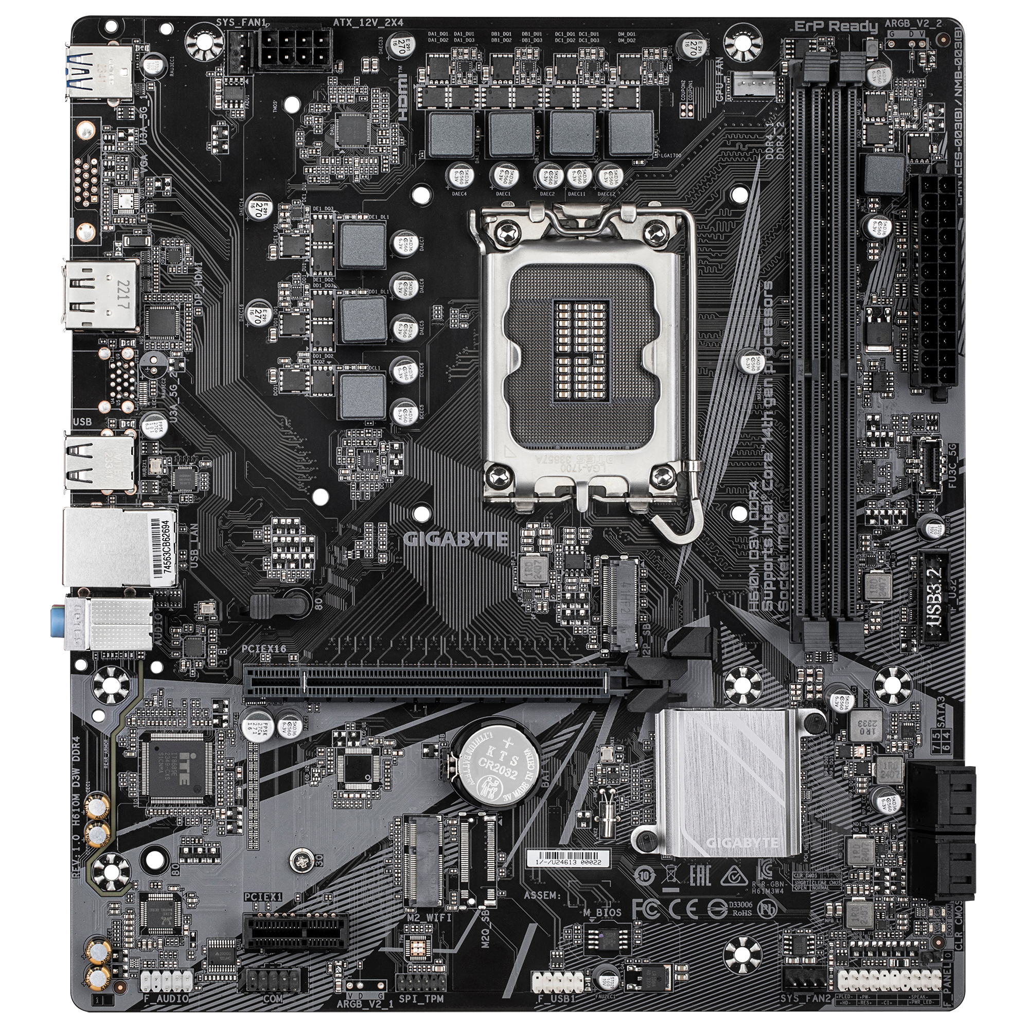 GIGABYTE H610M D3W LGA1700 Intel H610 DDR4 Micro ATX Anakart