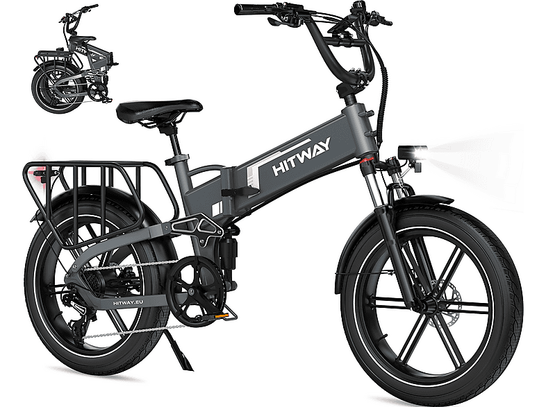 HITWAY BK10Pro Kompakt-/Faltrad (Laufradgröße: 20 Zoll, Unisex-Rad, 720Wh, Grau)