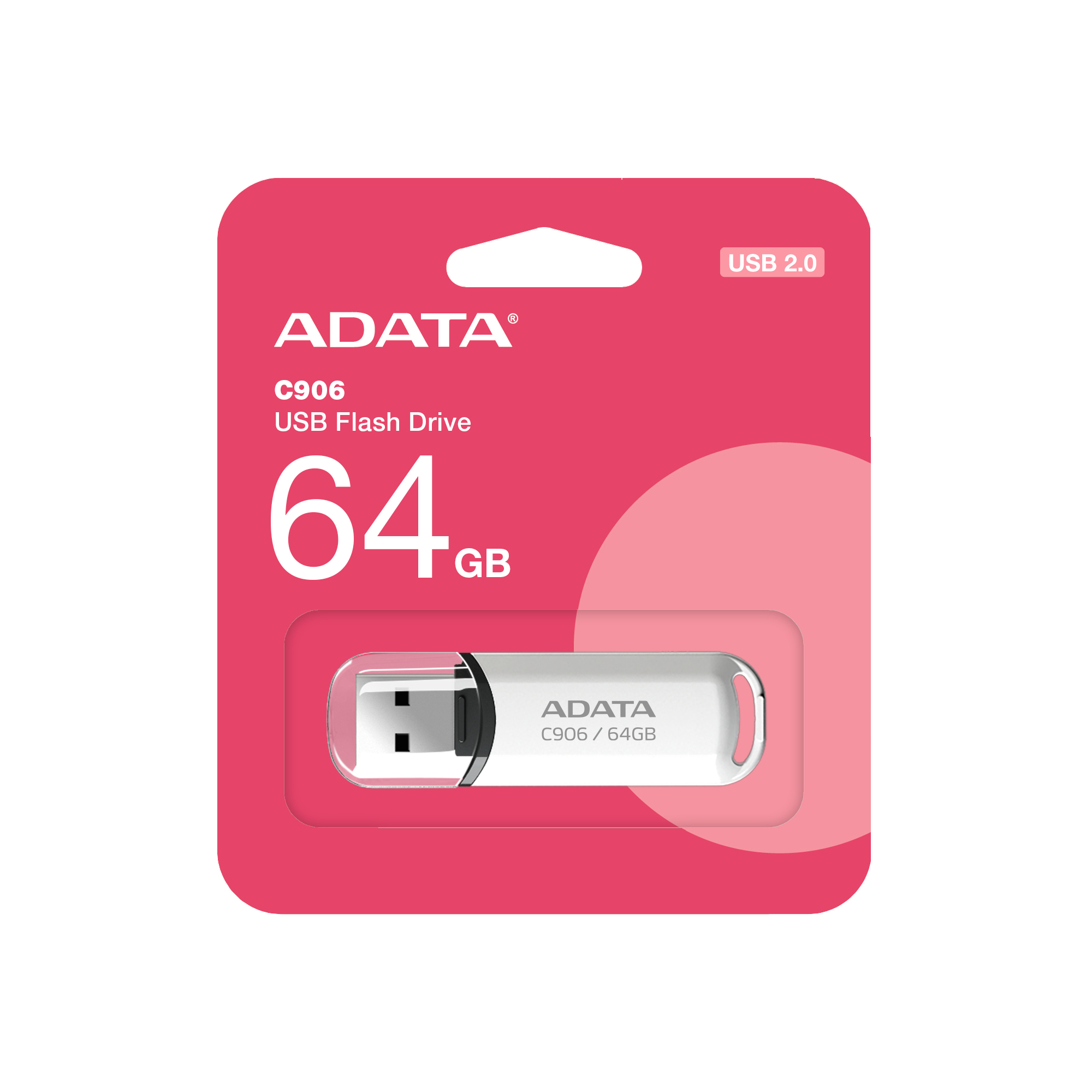 Dysk flash USB ADATA w opakowaniu. Jest to dysk 64 GB.