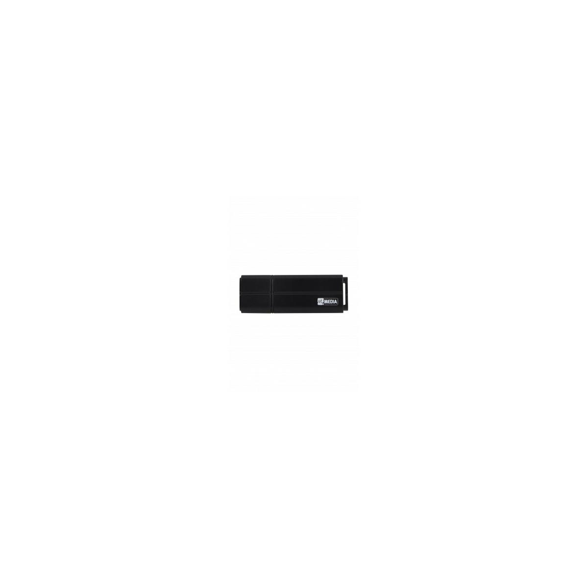Chiavetta USB nera in vista frontale. L'unità è al centro del fotogramma.