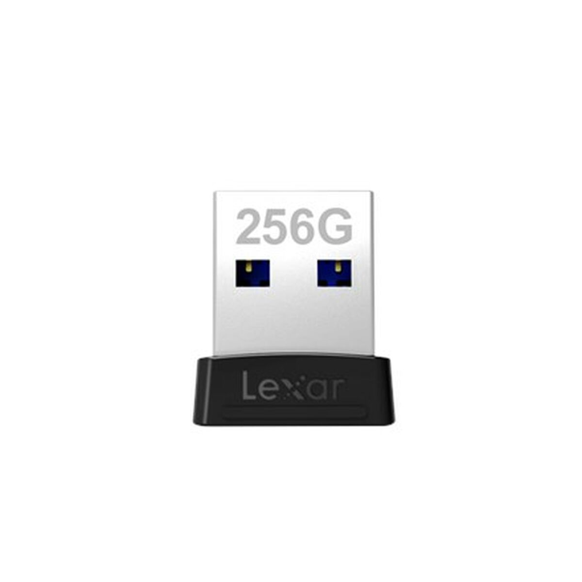Srebrny pendrive Lexar 256G. Czarne złącze.