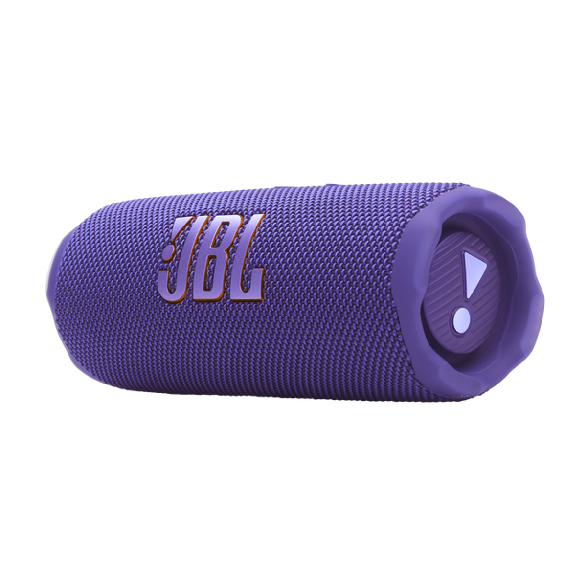 Fioletowy głośnik JBL z logo JBL z przodu. Głośnik jest cylindryczny.