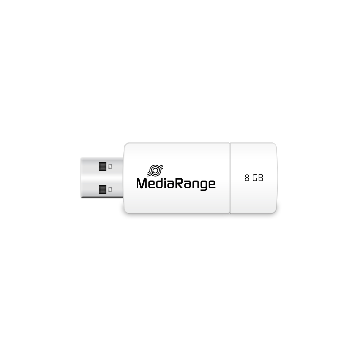 Biały pendrive MediaRange 8 GB.