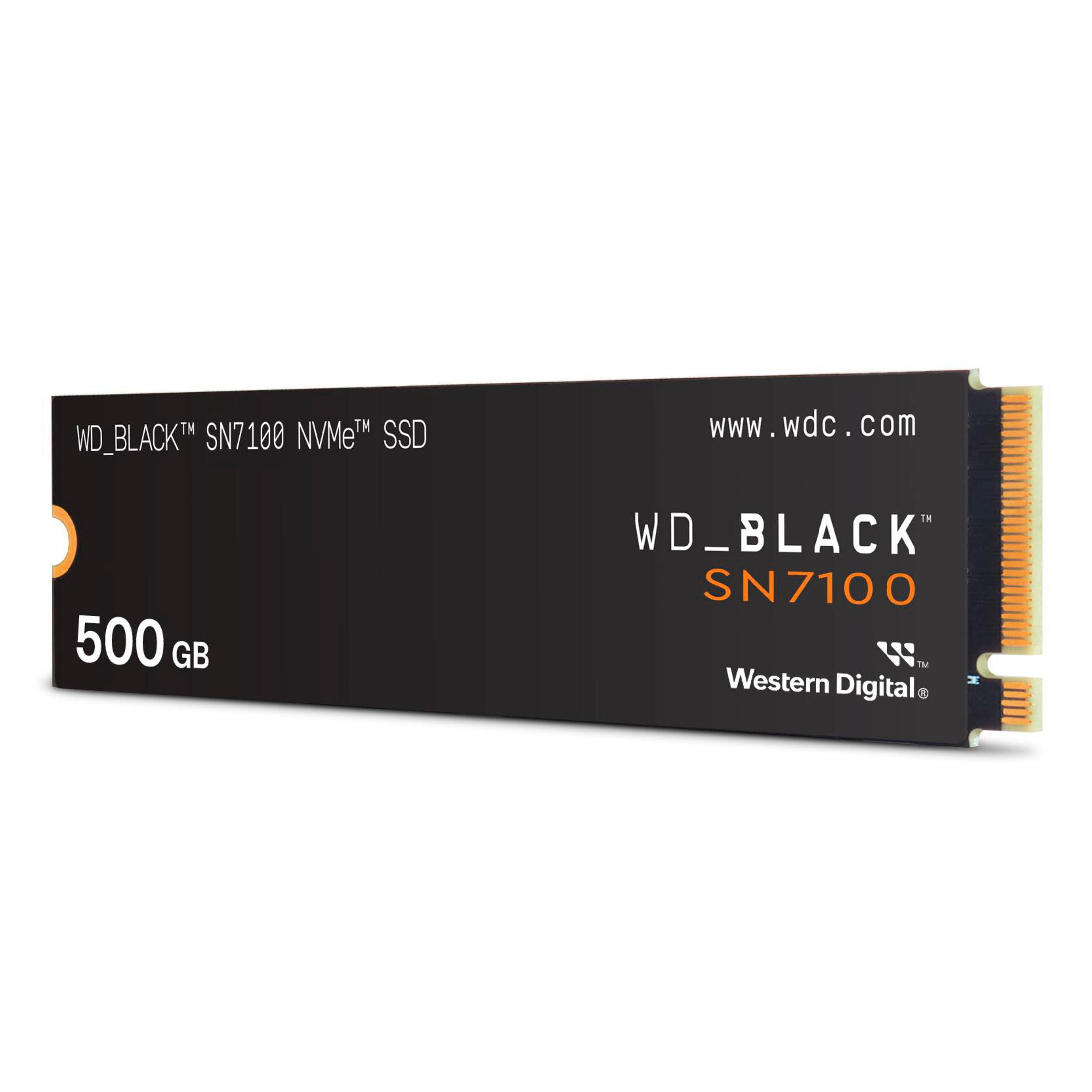 WD_BLACK SN7100 NVMe SSD, czarny z białym tekstem, 500GB.