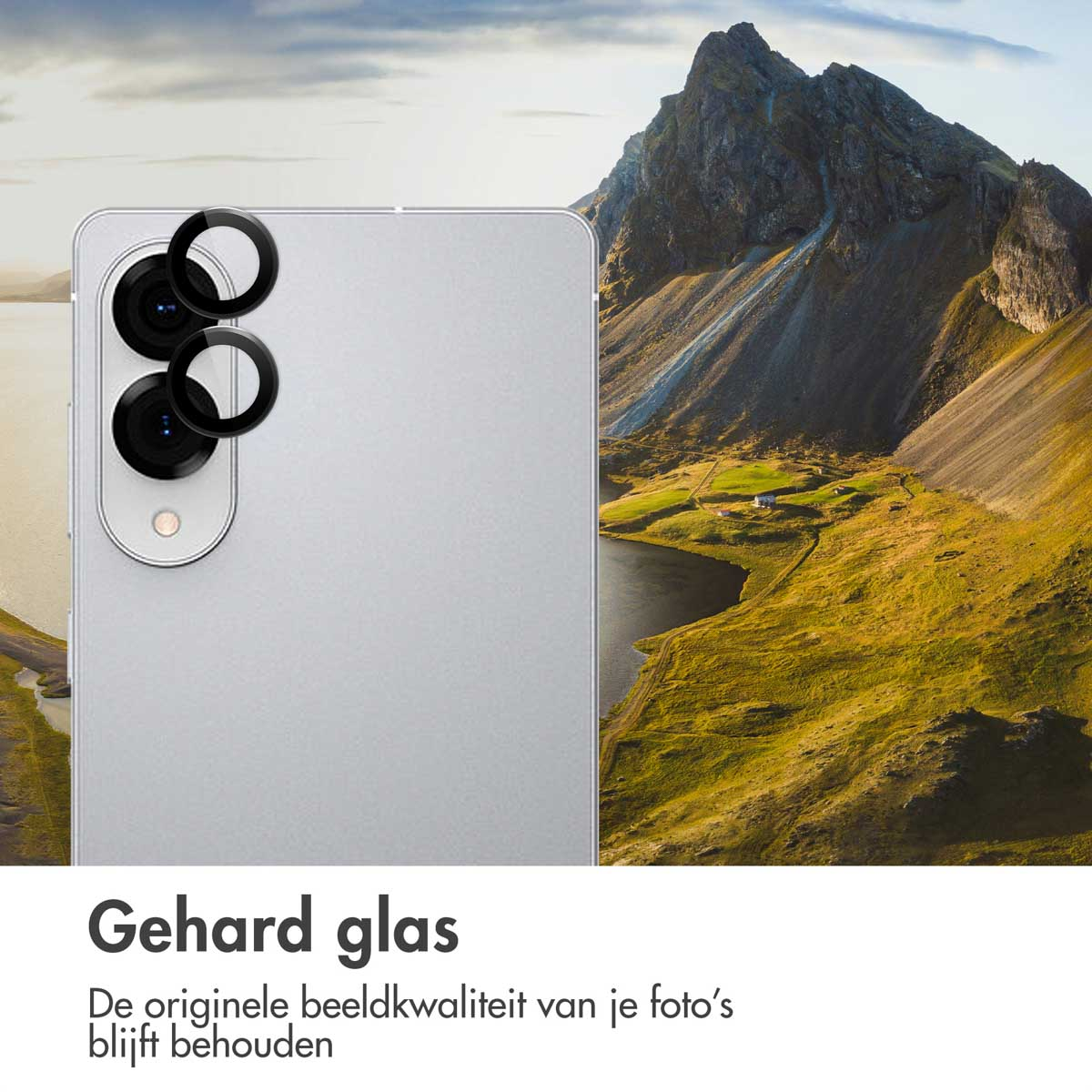 Un protecteur d'objectif de caméra de téléphone est installé à l'arrière.