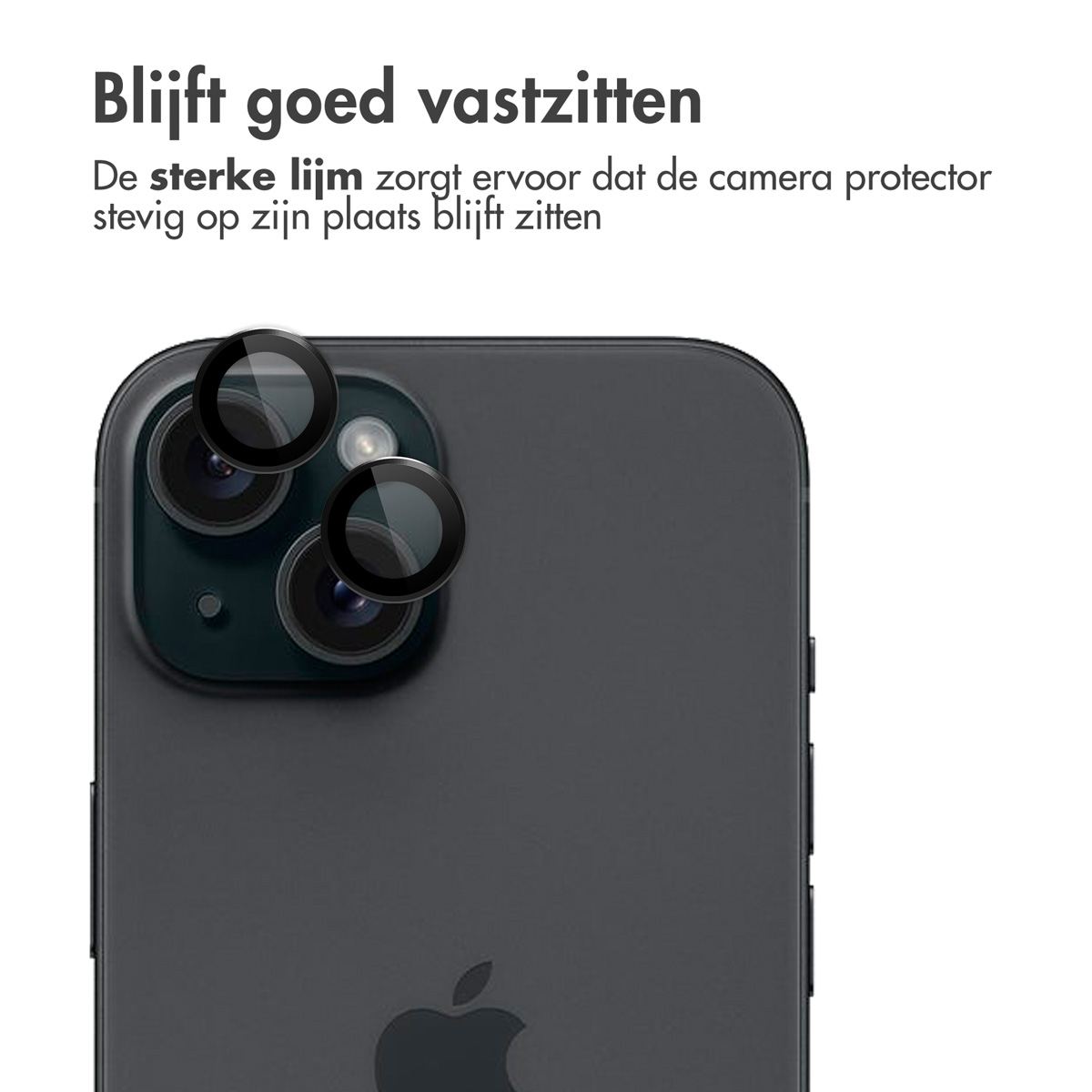 Close up of phone camera lenses with camera protectors on them.