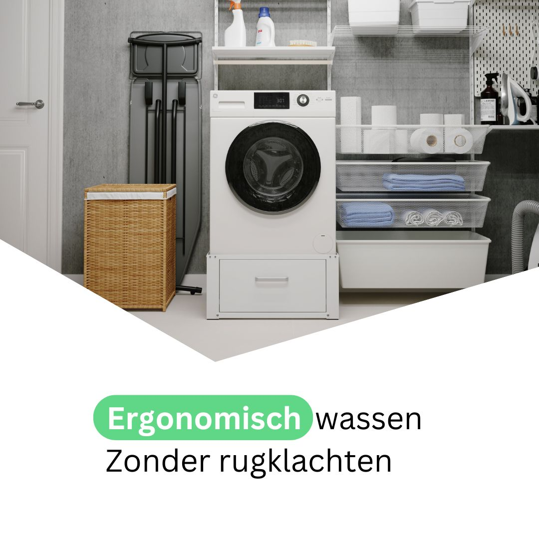 Droogrek, 711,2 x 685,8 x 363,22 mm, Staand platform voor wasmachine en droger, Universele pasvorm, Capaciteit 299,4 kg, Robuust, Onderstel voor wasmachine | NL