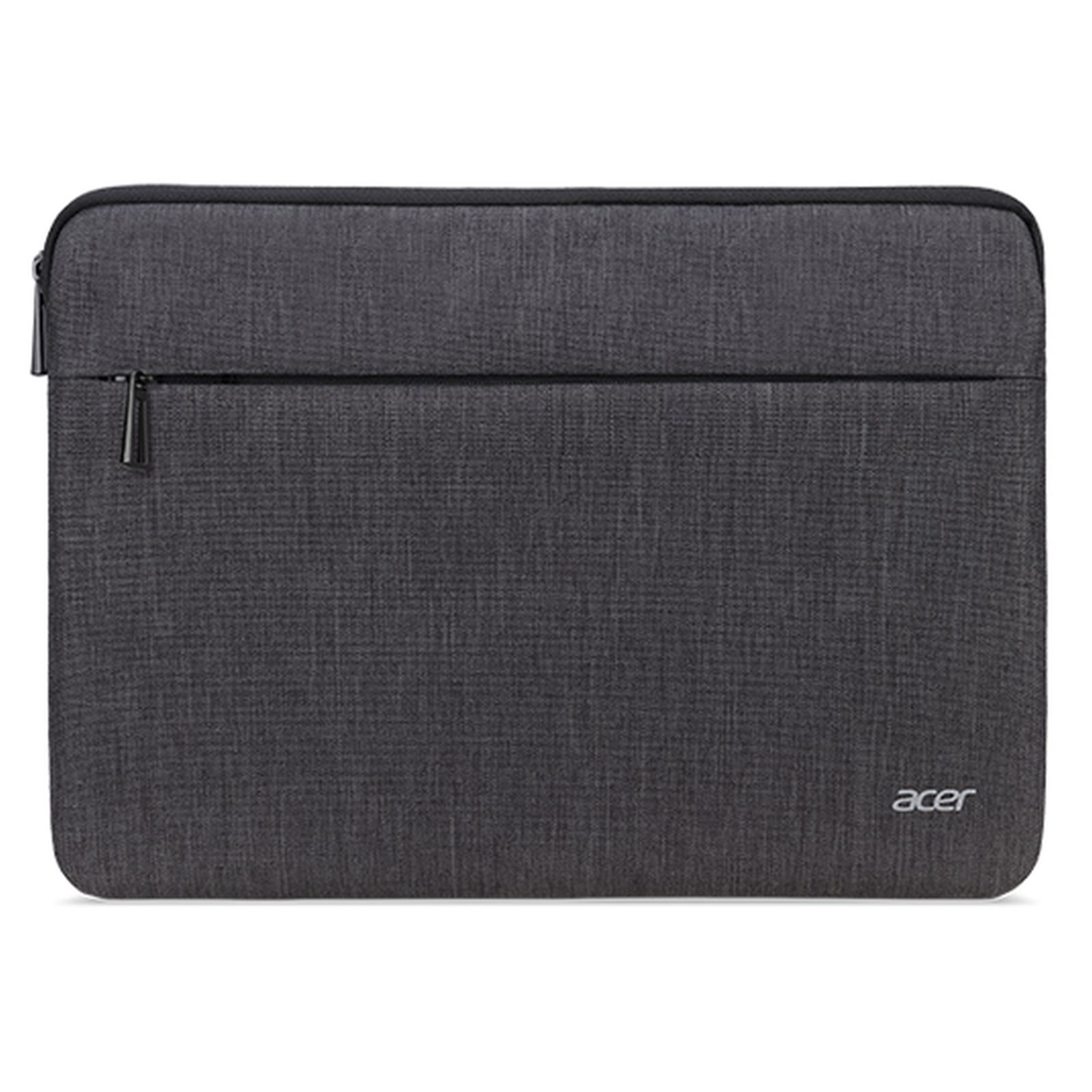 Custodia grigia Acer per laptop con cerniera e logo Acer.