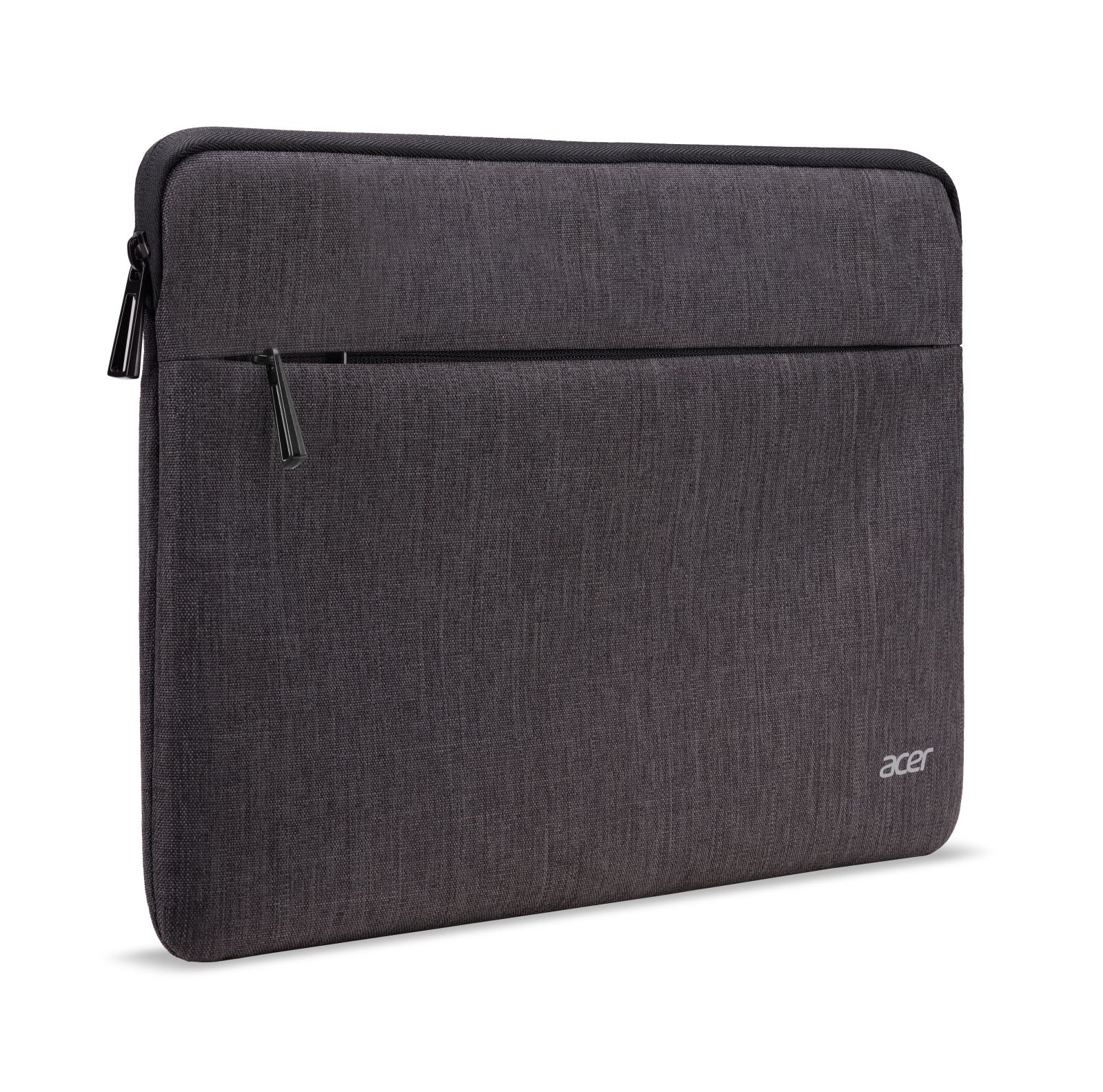Custodia per laptop Acer nera con cerniera, logo Acer e trama grigio scuro.
