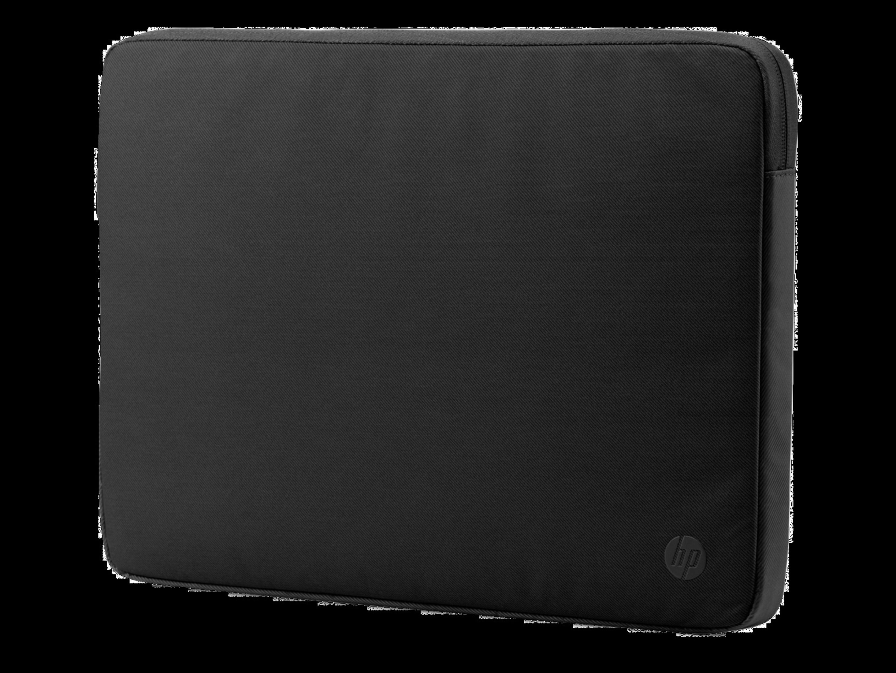 Custodia nera per laptop. Il logo HP è in basso a destra.